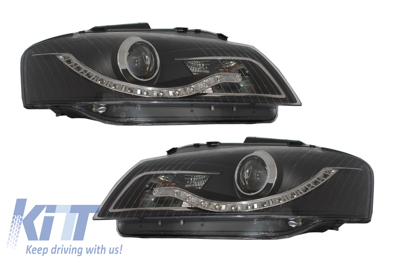 Headlights DAYLIGHT suitable for Audi A3 8P (05.2003-03.2008) DRL Black