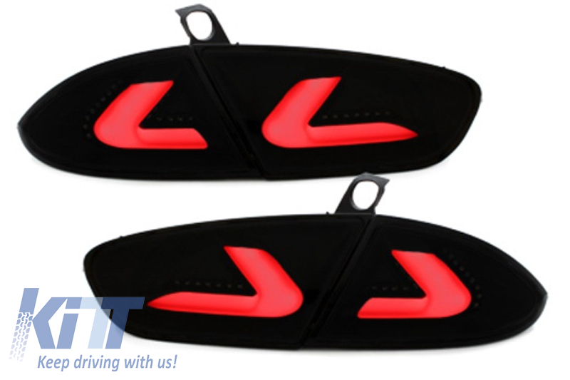 Full LED Taillights suitable for SEAT Leon 1P1 Facelift (2009-2012) LightBar Black / Smoke