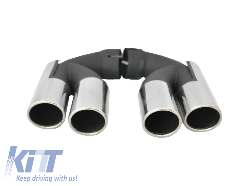 Dual Muffler Exhaust Stainless Steel Tailpipes  suitable for VW Touareg (2002-2010) W12 Design