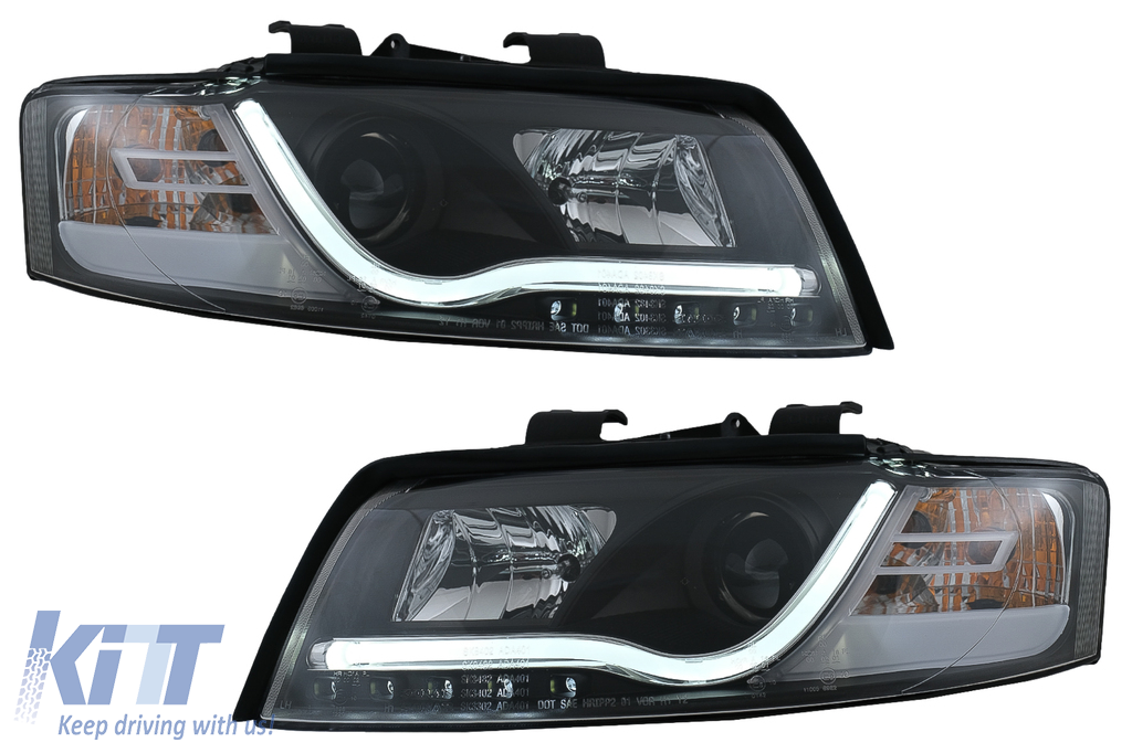 Headlights LED DRL suitable for Audi A4 8E (10.2000-10.2004) Daytime Running Lights Black
