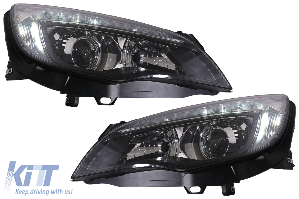 LED DRL Headlights suitable for Opel Astra J (2010-2012) Black