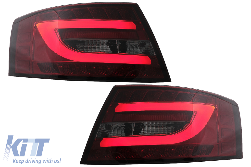 LED Taillights suitable for Audi A6 C6 4F Limousine (04.2004-2008) Red Smoke 7PIN