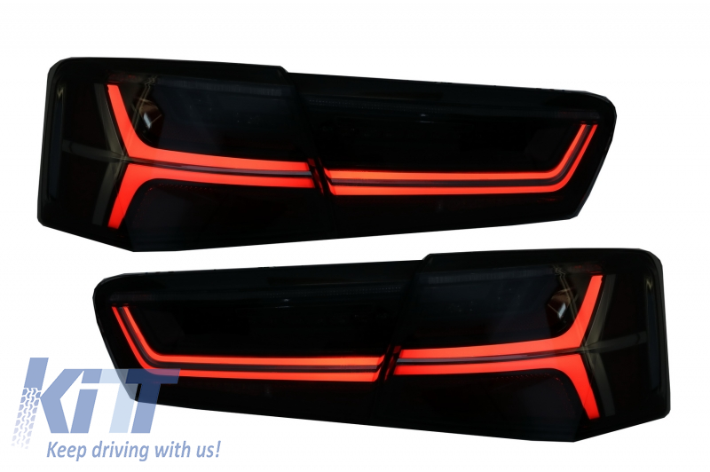 Taillights Full LED suitable for Audi A6 4G C7 Limousine (2011-2014) Smoke Facelift Design with Sequential Dynamic Turning Lights
