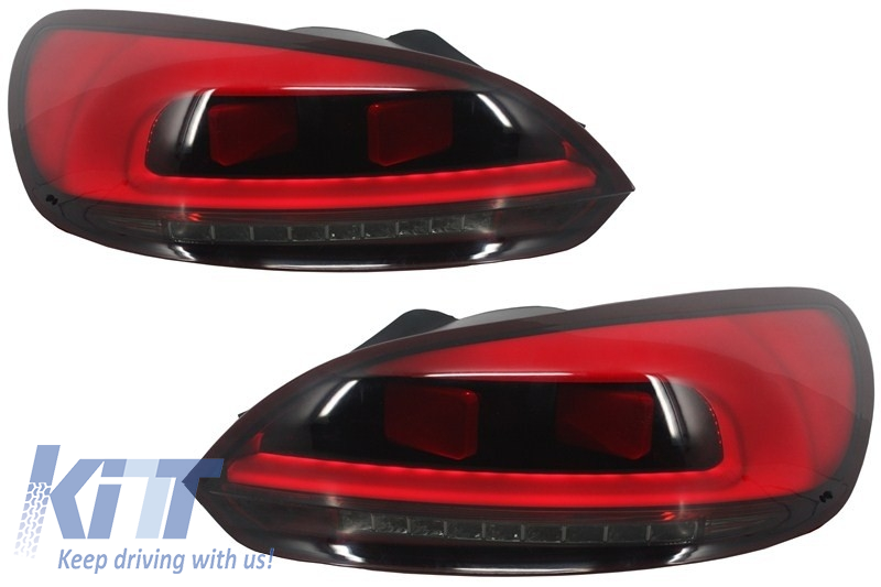 LED Taillights Light Bar suitable for VW Scirocco III (2008-04.2014) Red Smoke