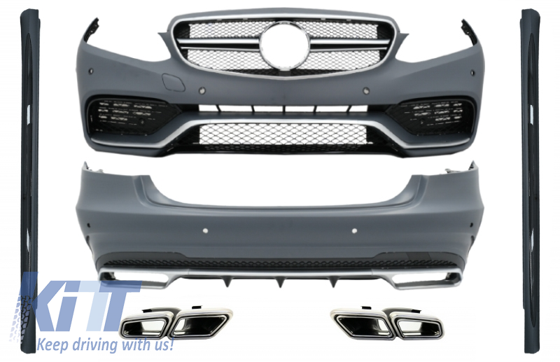 Complete Body Kit with Exhaust Tips suitable for Mercedes E-Class W212 Facelift (2013-2016) E63 Design