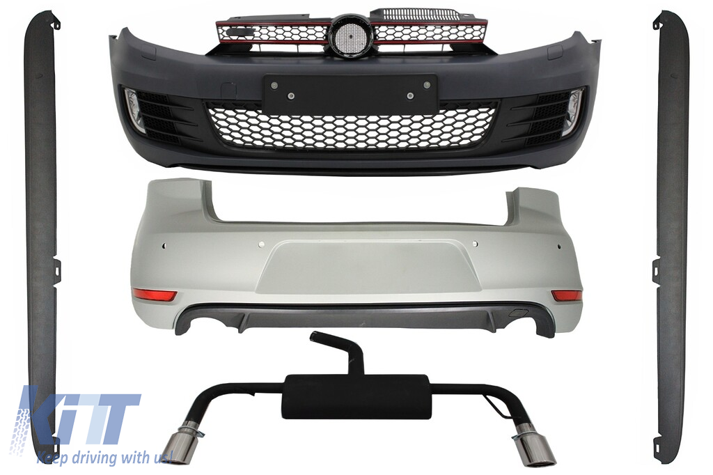 Complete Body Kit + Exhaust System suitable for VW GOLF VI MKVI Golf 6 GTI Look (2008-up)