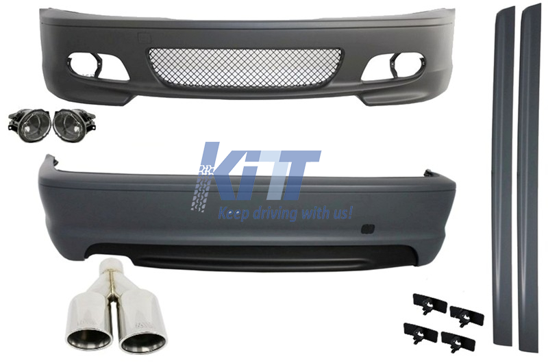 Complete Body Kit suitable for BMW E46 98-05 3 Series Coupe/Cabrio M-Technik Design With Exhaust Muffler M-Power