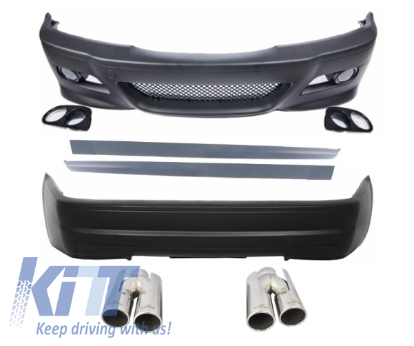 Complete Exterior Body Kit suitable for BMW E46 (98-05) 3 Series 2D Coupe Cabrio M3 CSL Design with Exhaust Muffler Tips ACS-design