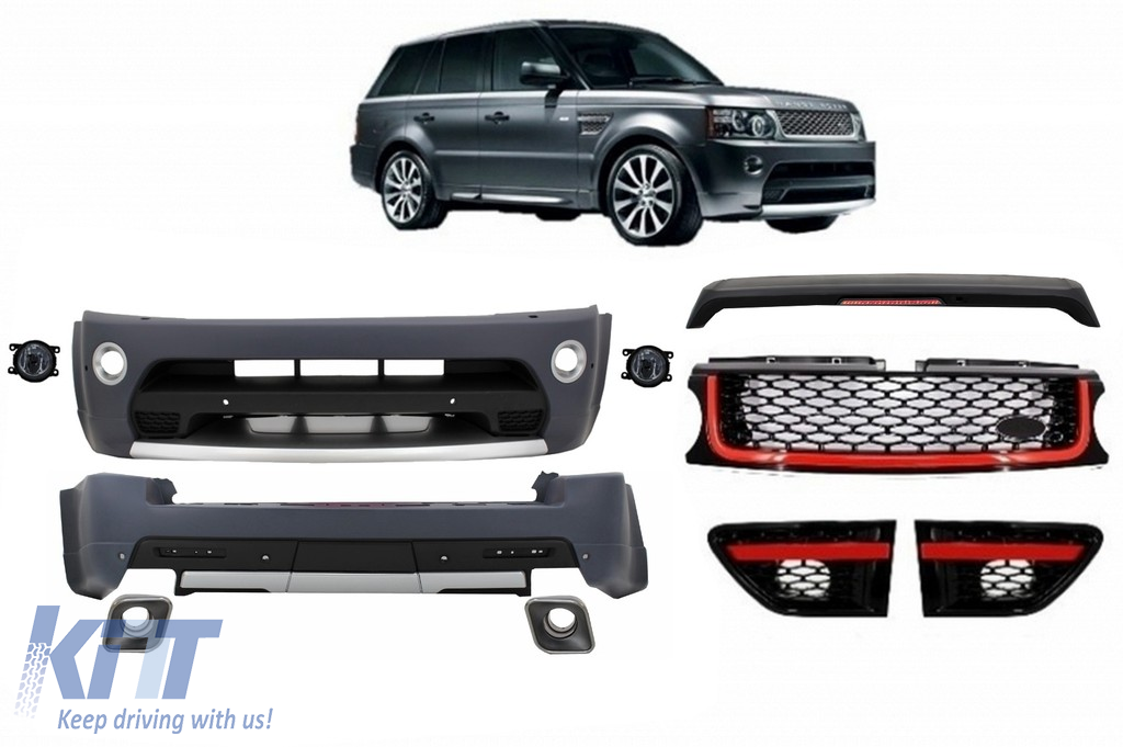 Body Kit suitable for Land Range Rover Sport L320 Facelift (2009-2013) Autobiography Design Black / Red Grille Edition