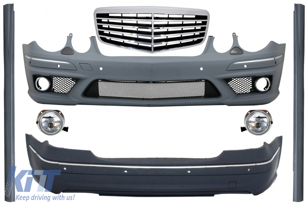 Body Kit with Central Grille suitable for Mercedes E-Class W211 (2002-2009) E63 Design