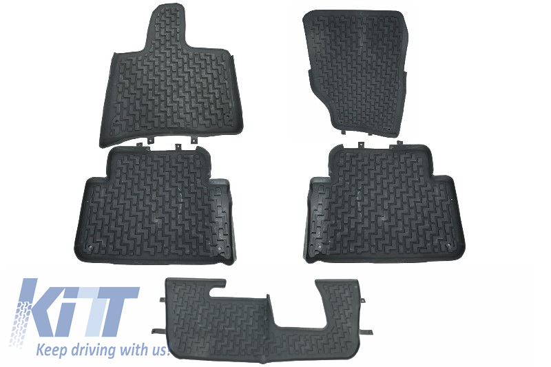 Floor Mats Rubber Mats Audi Q7 4L (2006-2015) 5/7 suitable for SEATs Grey