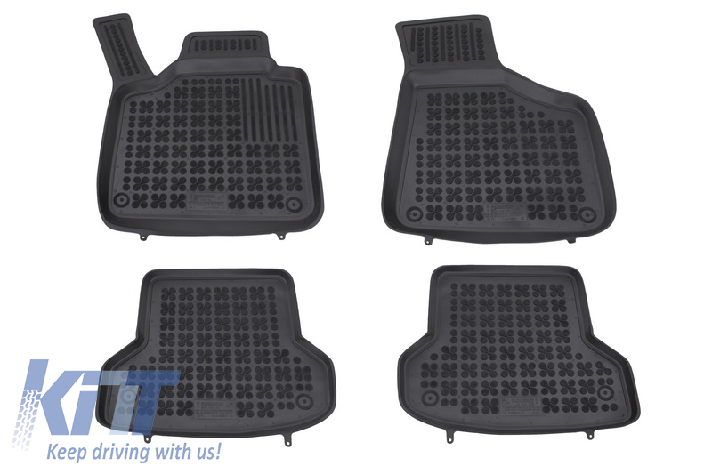 Floor Mat Rubber Black suitable for AUDI A3 S3 8P 8P1 Hatchback 8PA Sportback 8P7 Cabriolet (2003-2013)