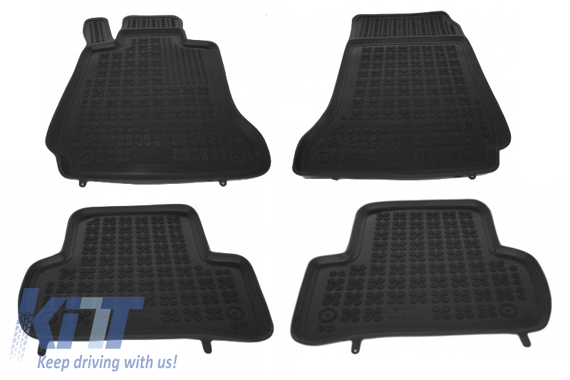 Floor mat rubber suitable for MERCEDES C-Class W204 2007-2014 Black