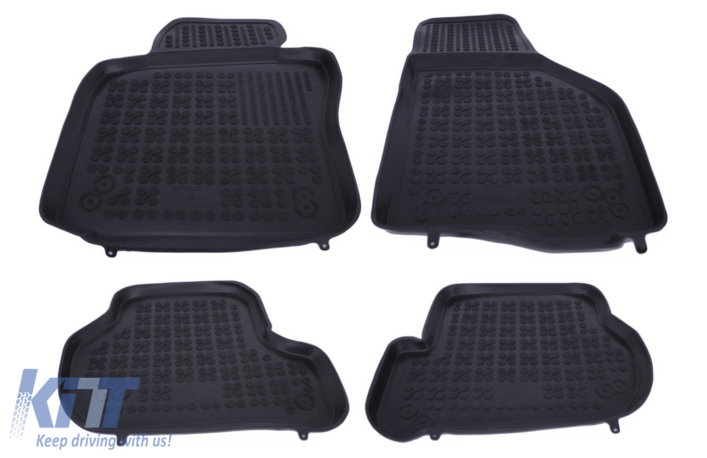 Floor Mat Rubber Black suitable for SEAT Leon 1P (2005-2013) SKODA Octavia II (2004-2013) VW Golf 5 Golf 6 (2003-2013) Jetta V (2005-2010) Scirocco III (2008-2017)