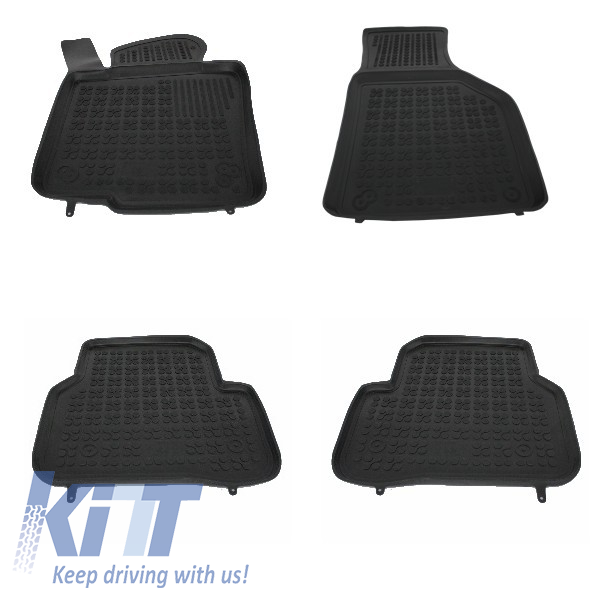 Floor mat Rubber Black suitable for VW Jetta 2010+, Passat B6 B7 CC 2005-2012, Tiguan 2007-2015