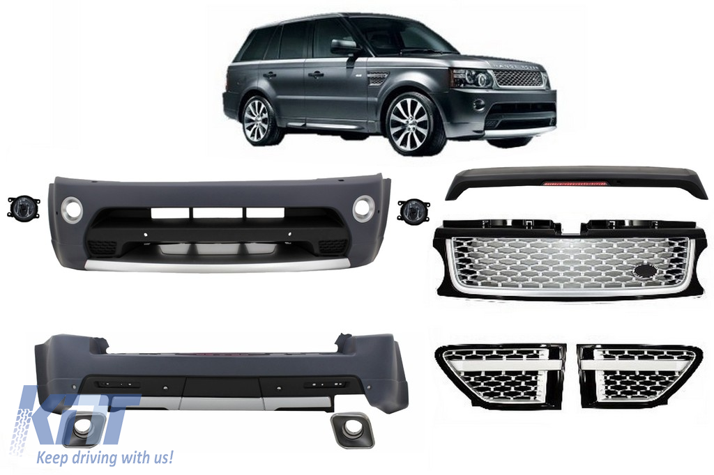 Body Kit suitable for Land Range Rover Sport L320 Facelift (2009-2013) Autobiography Design Black Silver Grille Edition