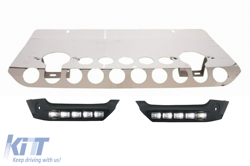 Skid Plate Off Road Package Under Run Protection with DRL Lights suitable for Mercedes G-class W463 (1989-2017)