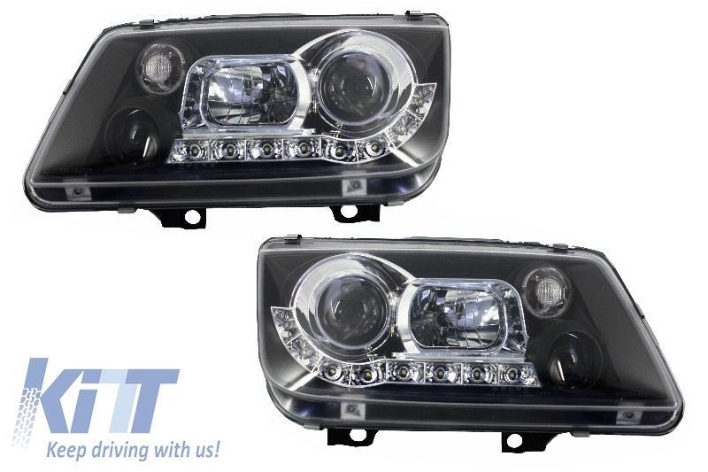 Dayline fényszórók a VW BORA 98-05 DRL OPTIC BLACK számára