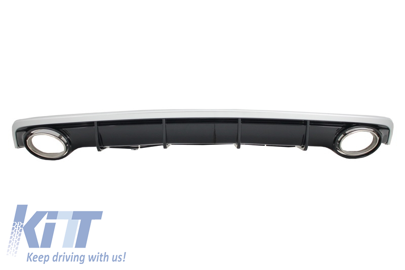 Rear Bumper Valance Diffuser with Exhaust Tips suitable for Audi A7 4G Facelift (2015-up) RS7 Design only for S7 S-Line