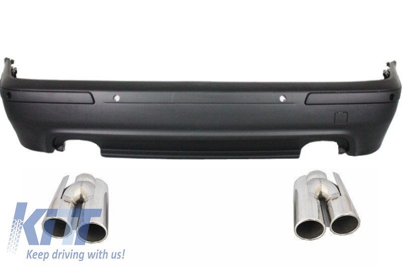 Rear Bumper suitable for BMW 5 Series E39 (1995-2003) Double Outlet M5 Design with PDC and Exhaust Muffler Tips