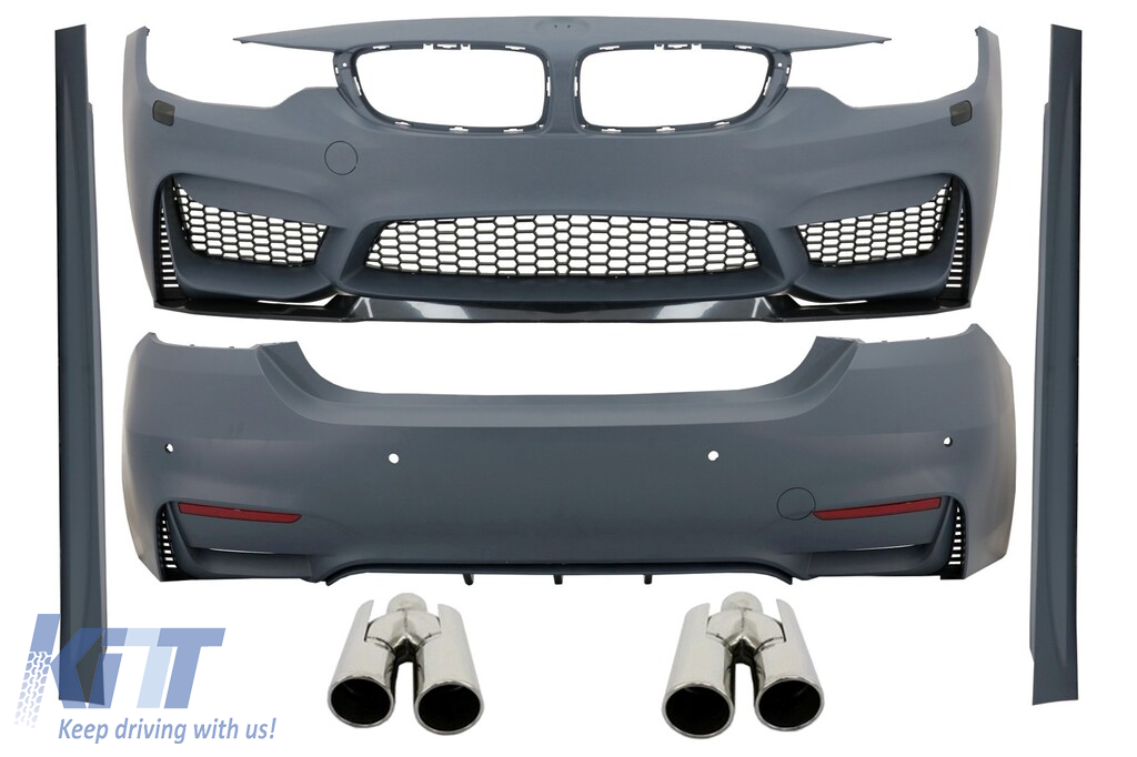 Complete Body Kit suitable for BMW 4 Series F32 Coupe F33 Cabrio (2013-up) M4 Design with Exhaust Muffler Tips ACS Design