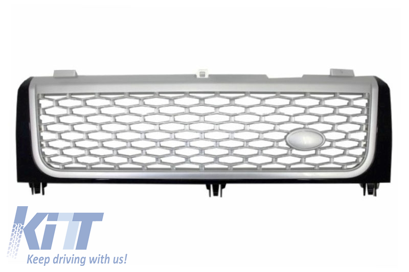 Central Grille suitable for Land Range Rover Vogue III L322 (2002-2005) Black Silver Autobiography Supercharged Edition