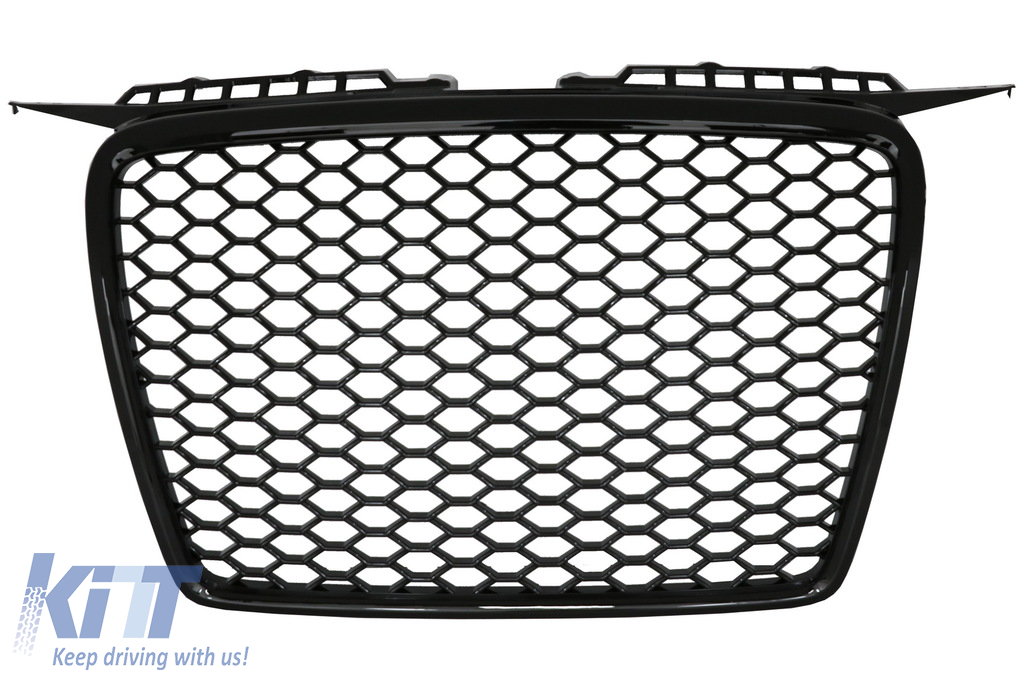 Badgeless Front Grille suitable for AUDI A3 8P (2004-2007) RS Design Piano Black