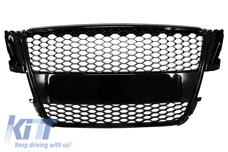 Badgeless Front Grille suitable for Audi A5 8T (2007-2011) RS Design Piano Black