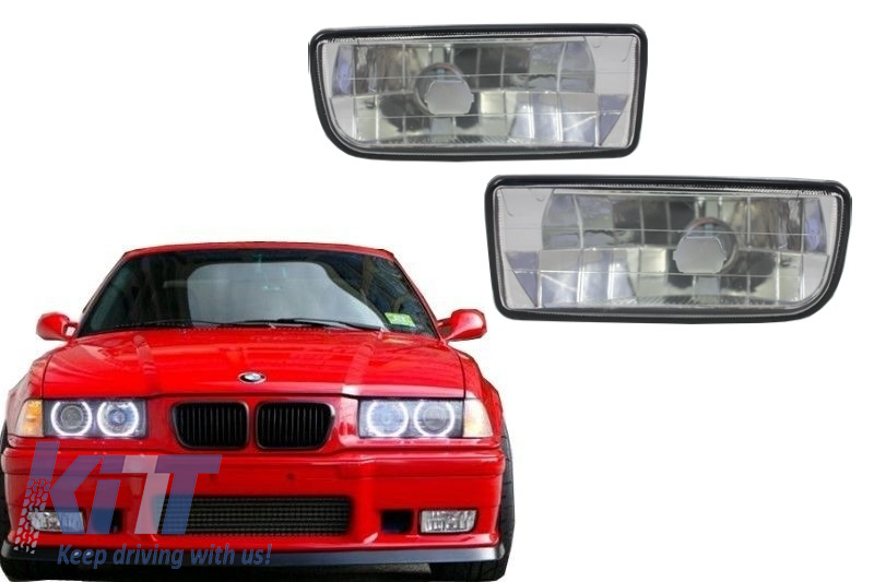 Fog Lights Lamps suitable for BMW 3 Series E36 (1991-2000) Glass Chrome Lens