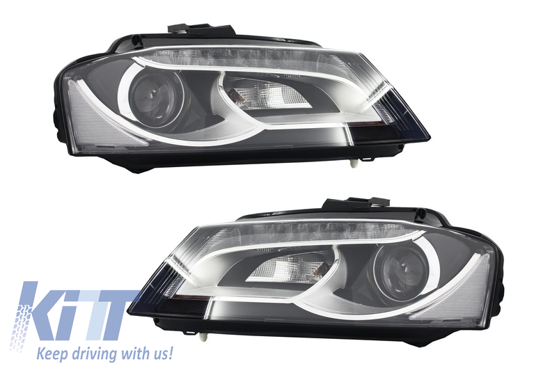 LED Headlights suitable for Audi A3 8P1 (2008-2012) Design Black Crystal-Clear