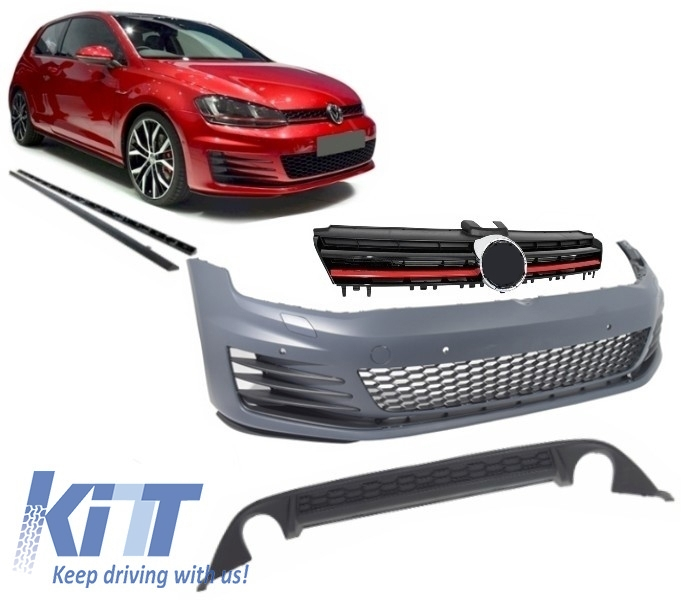 Complete Body Kit suitable for VW Golf 7 VII 2013-2016 GTI Look With Front Grille