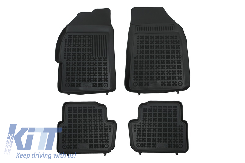 A padlószőnyeg fekete, amely alkalmas a Chevrolet Spark II 2010-2013-ra.