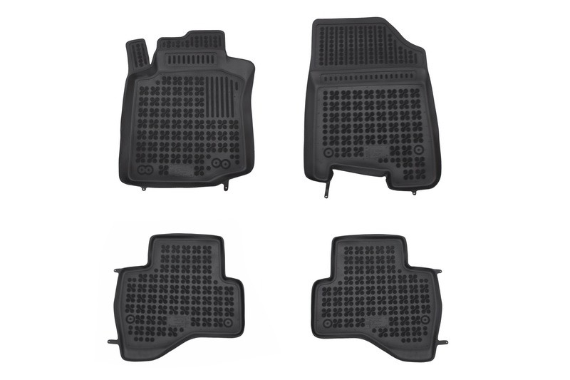 Rubber Floor Mat Black suitable for Citroen C1 I Facelift (2008-2014) Peugeot 107 (2005-2014) Toyota Aygo I (2005-2014)
