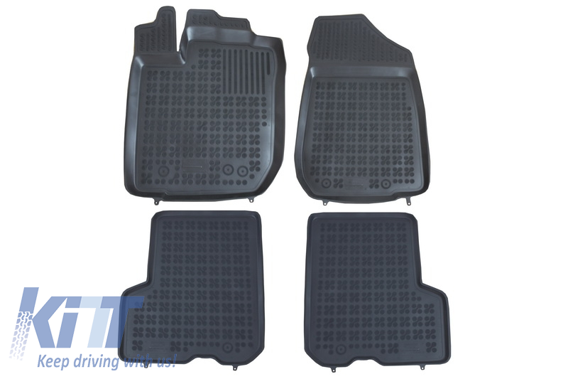 Rubber Floor Mat Black suitable for Dacia Logan II Sedan, MCV (2013-)