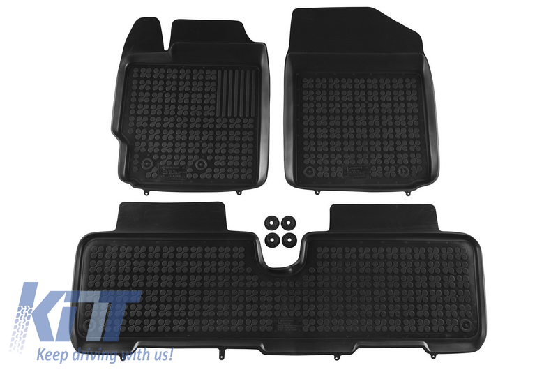 Gumi padlószőnyeg fekete, amely alkalmas a Toyota Urban Cruiser-hez (2008-2014) Yaris II (2005-2011)