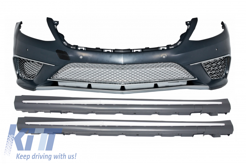 Front Bumper with Side Skirts suitable for Mercedes S-Class W222 (2013-06.2017) S65 Design