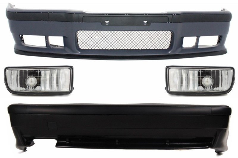 Complete Body Kit  suitable for BMW 3 Series E36 (1992-1998) M3 Design With Chrome Fog Lights
