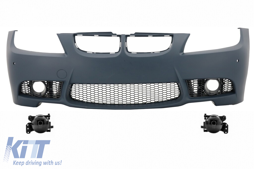 Front bumper suitable for BMW 3 series  E90 Sedan E91 Touring (04-08) (Non LCI) M3 Design with Fog Lights Smoke