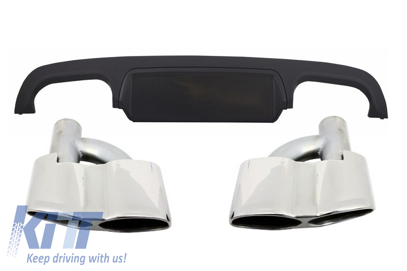 Rear Bumper Diffuser suitable for Mercedes S-Class W221 (2005-2013) with Exhaust Muffler Tips