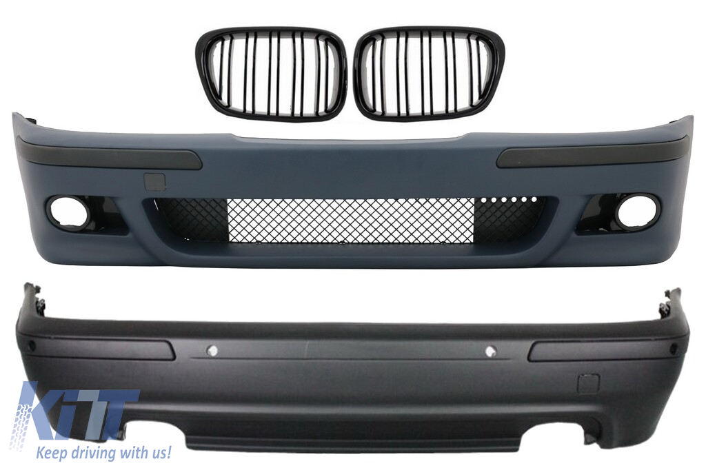 Body Kit suitable for BMW 5 Series E39 (1997-2003) M5 Look with Central Grille Double Stripe Piano Black