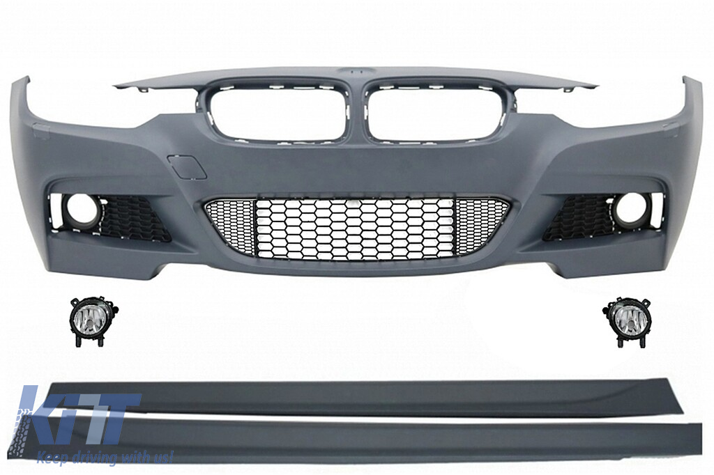 Front Bumper suitable for BMW 3 Series F30 F31 (2011-2019) M-Technik Design With Fog Lights and Side Skirts