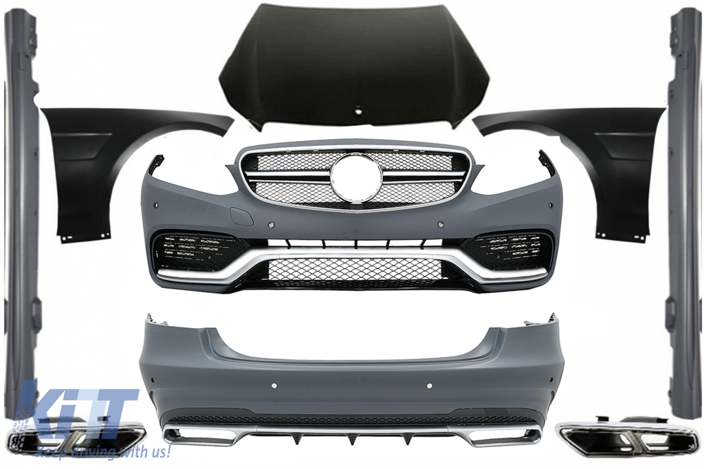 Body Kit suitable for Mercedes W212 E-Class Facelift (2013-up) E63 Design with Exhaust Muffler Tips