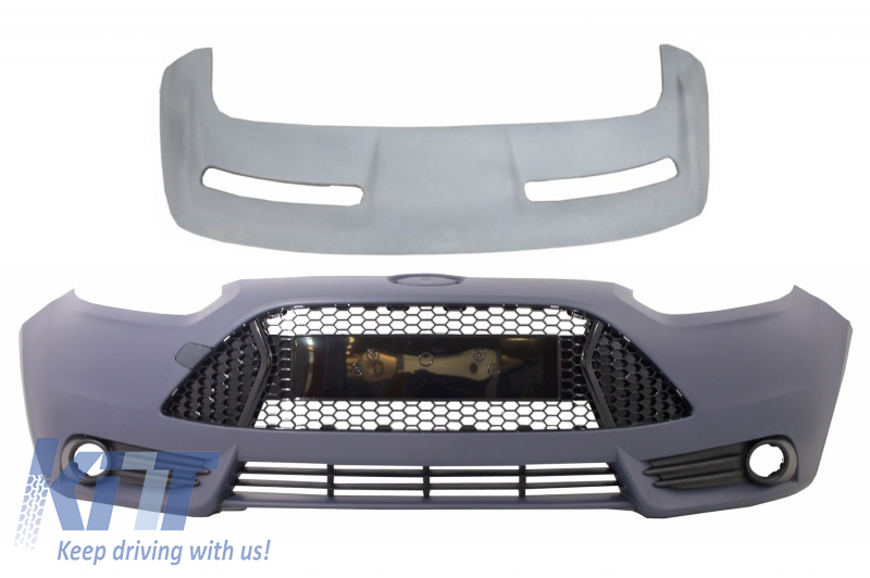 Front Bumper suitable for Ford Focus MK III 3 (2011-2014) ST Design with Add-On Roof Spoiler