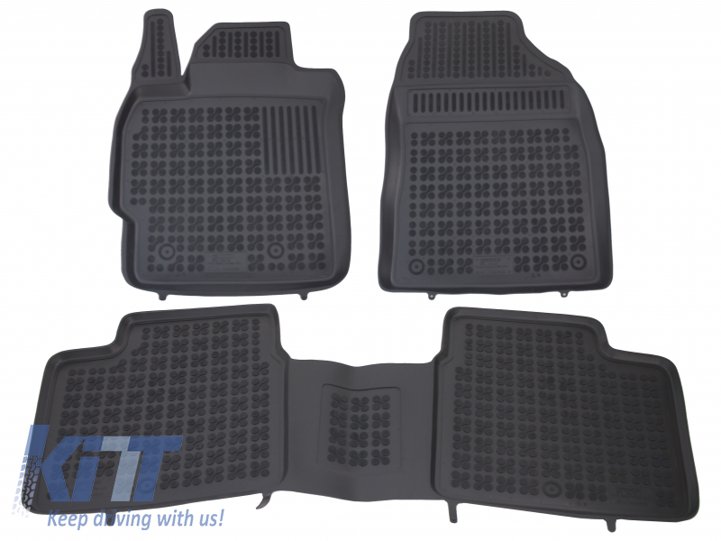 Gumi padlószőnyeg fekete, amely alkalmas a Toyota Corolla XI E160-ra (2012-2018)
