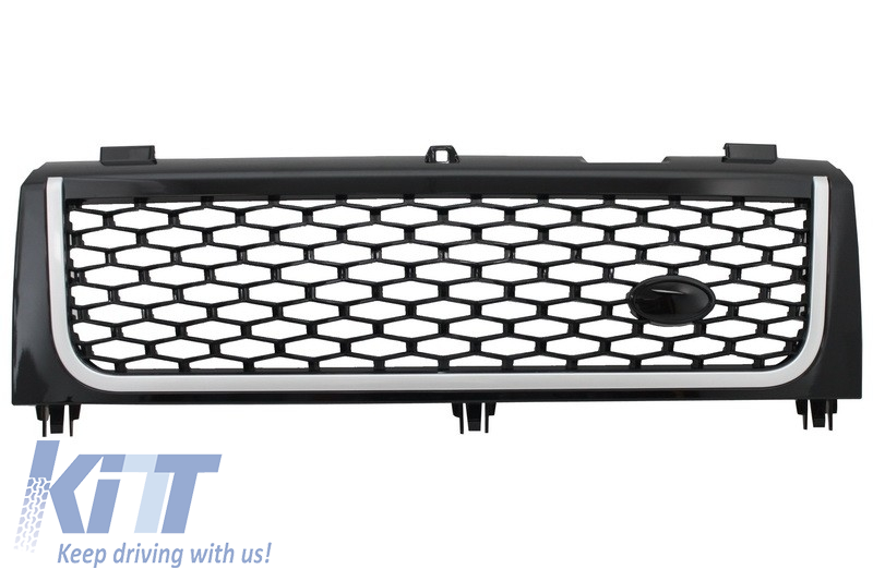 Central Grille suitable for Land Range Rover Vogue III L322 (2002-2005) Piano Black & Silver Autobiography Supercharged Edition