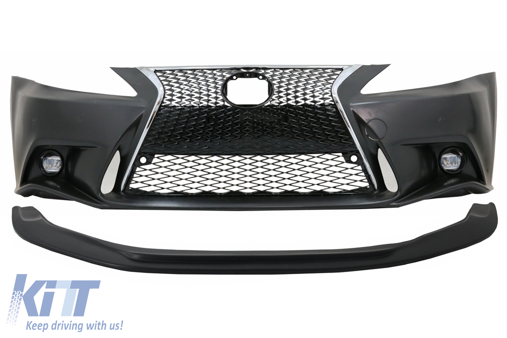 Front Bumper with Lower Spoiler Lip suitable for LEXUS IS XE20 (2005-2013) IS F Sport Facelift XE30 2014-up Design
