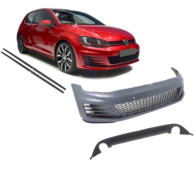 Front Bumper  suitable for VW Golf VII 7 2013-2016 GTI Design with Side Skirts and Rear Diffuser