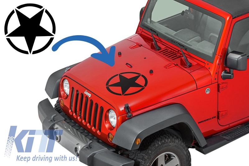 Sticker Star Universal suitable for Jeep Wrangler JK Truck or Other Cars Black