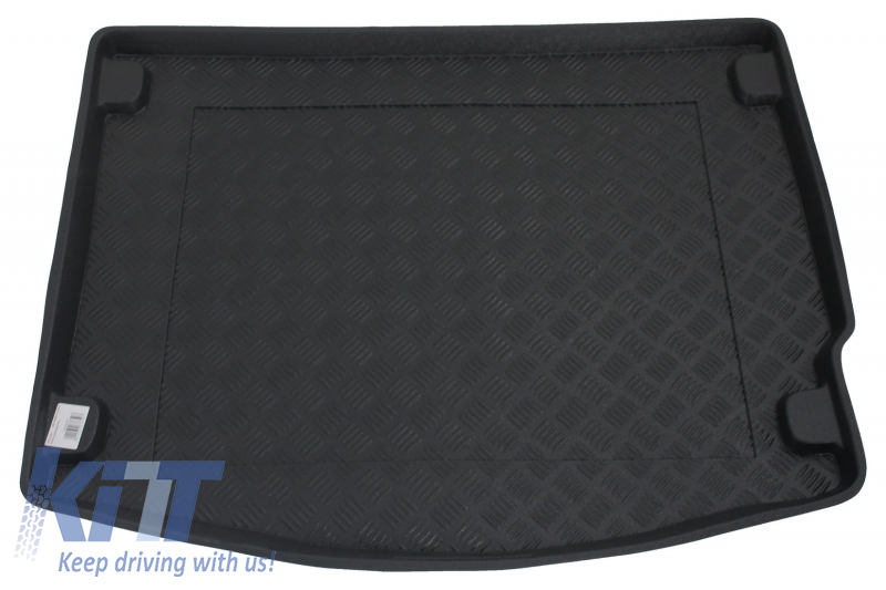 Trunk Mat without Non Slip suitable for Ford Focus MK3 Hatchback (2011-2018) with an irregular size spare tire