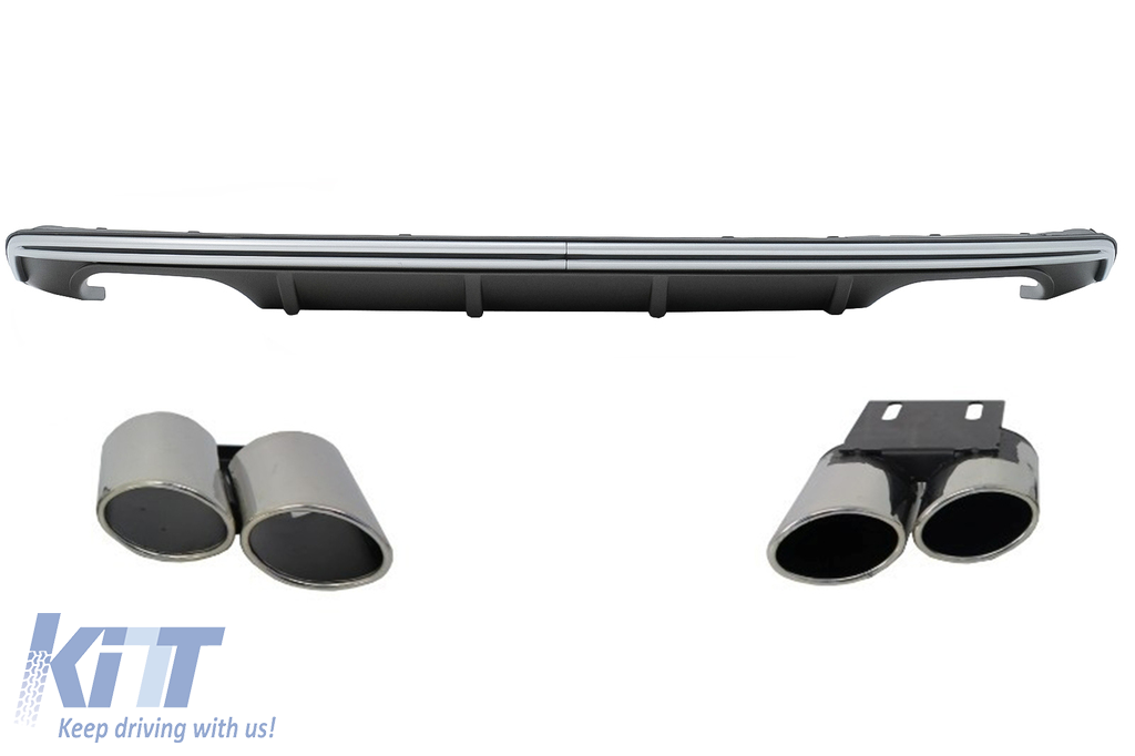 Suitable for Audi A3 8V Hatchback Sportback (2012-2015) Rear Bumper Valance Diffuser with Exhaust Muffler Tips Tail Pipes S3 Quad Design